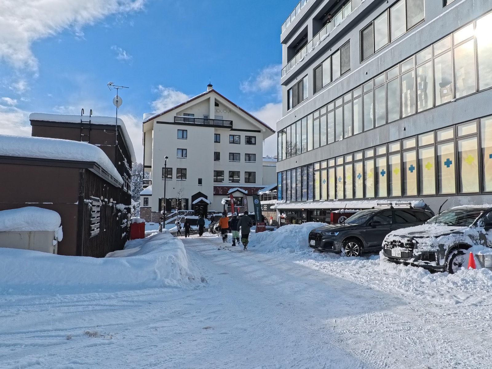 Buildings and streets around Niseko accommodations