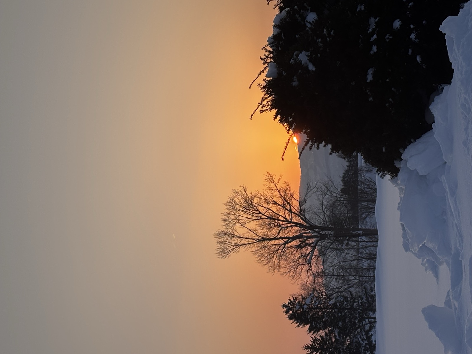 二世古淡季夕陽雪景